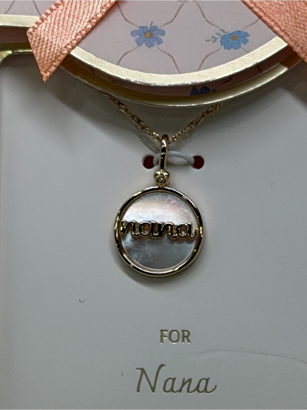 a new day Gold Nana Pendant Necklace with Pink Accents - Picture 3 of 5
